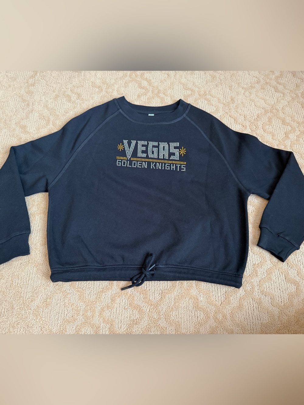 Vegas Golden Knights Women’s Tie Waist Sweatshirt With Rhinestones